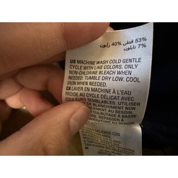 Style & Co‎ | Navy Rainbow Colorful Soft Cotton Hooded Sweatshirt w/ Pocket, L - Picture 8 of 9